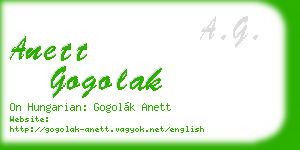 anett gogolak business card