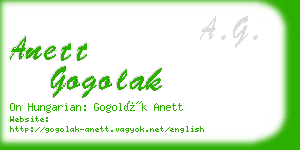 anett gogolak business card